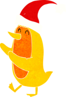 tecknad fågel bär xmas hatt png