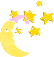 cartone animato luna assonnata png