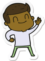 sticker of a cartoon friendly man png