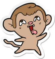 autocollant d'un singe fou de dessin animé png