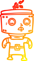 warm gradient line drawing cartoon robot png