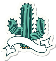 Tattoo-Aufkleber mit Banner eines Kaktus png