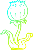 cold gradient line drawing cartoon wild flower png