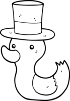 cartoon duck wearing top hat png