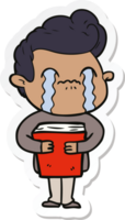 sticker of a cartoon man crying png