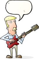 cartoon man playing electric guitar with speech bubble png