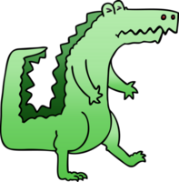 schrulliger Farbverlauf schattiertes Cartoon-Krokodil png
