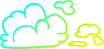 cold gradient line drawing cartoon storm cloud png