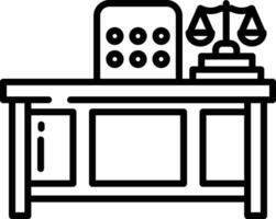 Desk outline illustration vector