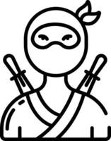 Ninja outline illustration vector