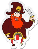 sticker of a cartoon pirate captain png