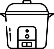 Rice cooker outline illustration vector