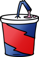 doodle de desenho animado gradiente de bebida de fastfood png