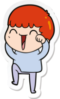 sticker of a cartoon happy man png