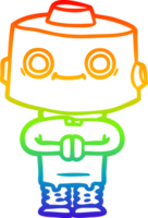 rainbow gradient line drawing cartoon robot png