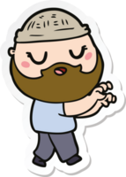 autocollant d'un homme de dessin animé avec barbe png