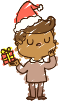 dibujo de tiza de hombre de navidad png