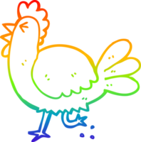 gallo del fumetto di disegno a tratteggio sfumato arcobaleno png