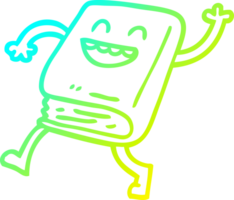 cold gradient line drawing cartoon happy book waving png