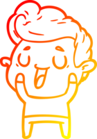 linha de gradiente quente desenhando homem de desenho animado feliz png