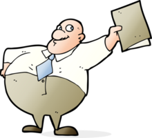 cartoon happy boss with file png