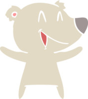 laughing bear flat color style cartoon png