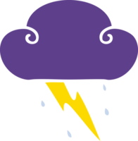 quirky hand drawn cartoon thunder cloud png