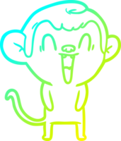 desenho de linha de gradiente frio desenho animado macaco rindo png