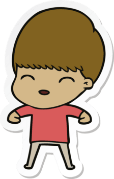 Aufkleber eines fröhlichen Cartoon-Jungen png