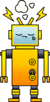 gradient shaded cartoon malfunctioning robot png