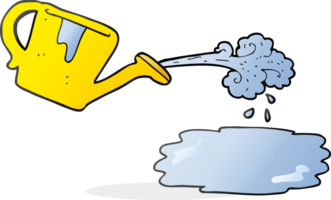 cartoon watering can pouring png