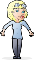 cartoon woman wearing goggles png