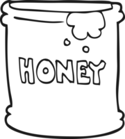 pote de mel de desenho animado preto e branco png
