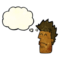 cartoon man feeling sick with thought bubble png