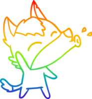 arcobaleno gradiente linea disegno ululante lupo cartone animato png