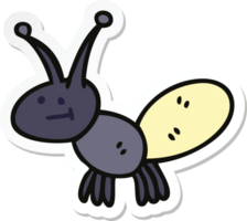 sticker of a quirky hand drawn cartoon light bug png