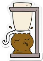 sticker of a cartoon filter coffee machine png