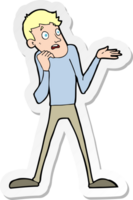 sticker of a cartoon nervous man png