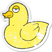 retro distressed sticker of a cartoon duck png