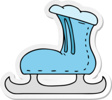 adesivo cartone animato doodle di uno stivale da pattinaggio sul ghiaccio png