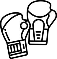 boxeo guantes contorno ilustración vector