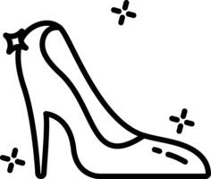princesa Zapatos contorno ilustración vector