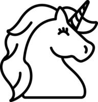 Unicorn outline illustration vector