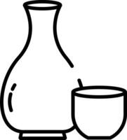 Sake outline illustration vector