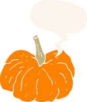 cartoon squash and speech bubble in retro style png