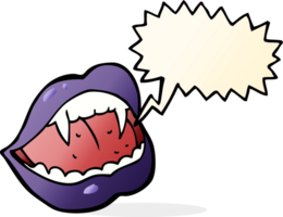 lèvres de vampire de dessin animé avec bulle de dialogue png