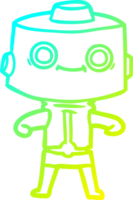 cold gradient line drawing cartoon robot png