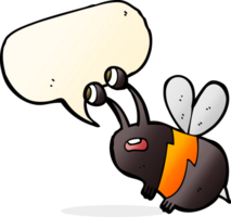 cartoon frightened bee with speech bubble png