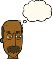 cartoon annoyed old man with thought bubble png