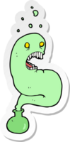 sticker of a cartoon halloween ghost in bottle png